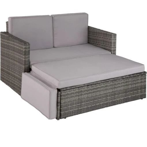 Tectake - Loungesofa Corfu-wicker Tuinset- Grijs -Buiten Verkoop 1000077892